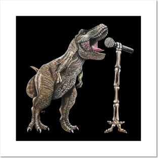 "Karaokesaurus" - T-Rex Inventions Posters and Art